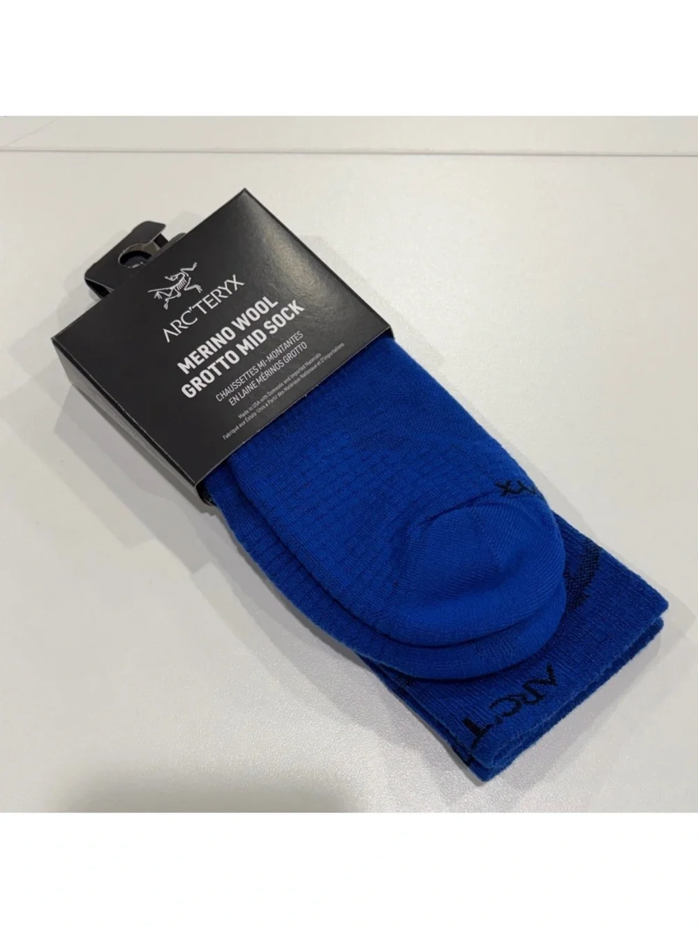 Arc’teryx Adult Large Merino Wool Grotto Mid Sock Blue Black NWT Men's Women's